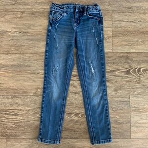 Justice Kids Girls Size 8 Skinny Jeans Mid-Rise Distressed Denim